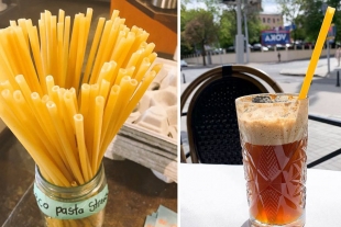 Bares en Italia utilizan fideos como popotes