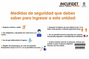 Reanudan actividad física Unidades Deportivas del IMCUFIDET