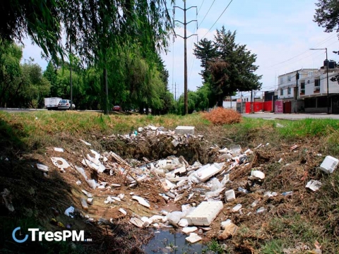 Entre basura permanecen camellones de Paseo Tollocan