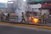 Se incendia camioneta de valores en Metepec