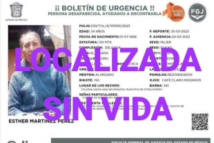 Encuentran ahogada en un río de Otzolotepec a mujer reportada como desaparecida