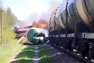 Un tren de carga ruso descarrila en Briansk tras una explosión
