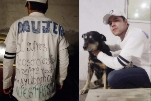 Un joven y su perro patrullan las calles de puebla para cuidar mujeres