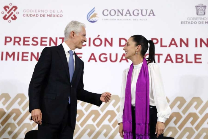 Presentan Alfredo del Mazo y Claudia Sheinbaum el plan integral de abastecimiento de agua potable al Valle de México