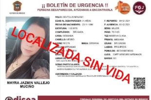 Mayra Jazmín, la joven que fue hallada sin vida en paraje de Tianguistenco