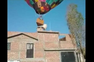 ¡Qué susto! Globo aerostático choca contra una casa en Guanajuato