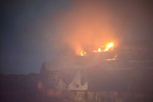 Rayo provoca incendio en una fábrica de champiñones en Rayón