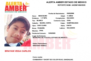 Ayudanos a localizar a Brayan Vega Carlos