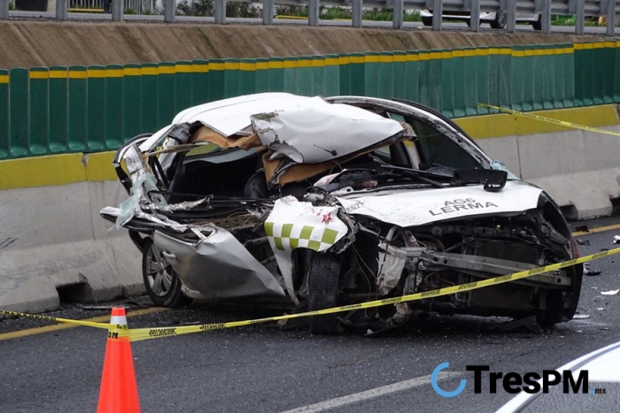 Se registra fuerte accidente en la autopista Toluca-La Marquesa: una persona fallecida