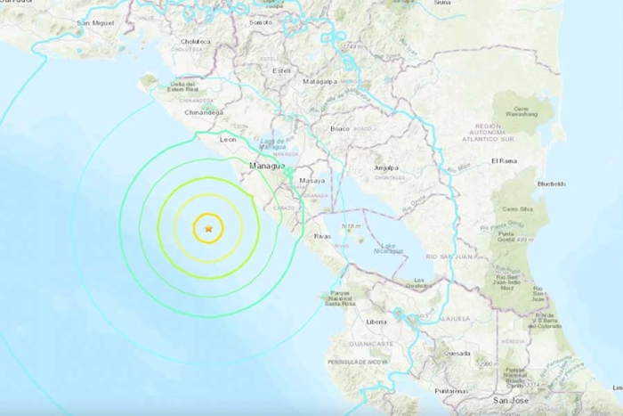 Sismo de magnitud 6,8 sacude costa oeste de Nicaragua