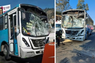 13 heridos por choque de autobuses en Toluca