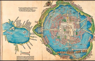 La UNAM recibe una réplica del mapa más antiguo de Tenochtitlán