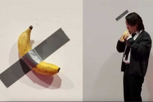 Joven se come la banana de una exposición artística en Seúl