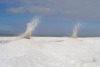 ‘Volcanes de hielo’ brotan en playa de E.U.