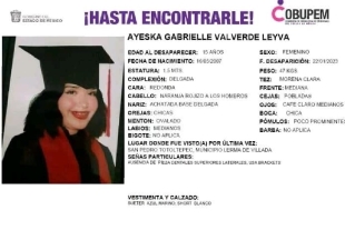 Familiares Ayeska Gabrielle piden apoyo para localizar a esta joven extraviada en lerma