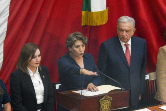 El presidente Andrés Manuel López Obrador ofrece apoyo total para el gobierno de Delfina Gómez