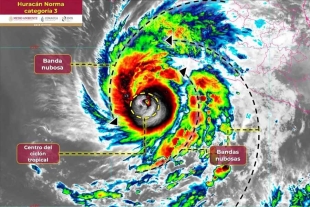 Huracán “Norma” ya es categoría 3 y afectará varios estados