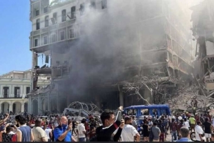 Explosión en el centro de la Habana destruye hotel Saratoga