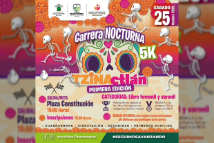 Las inscripciones iniciarán a las 18:00 horas, mientras que el disparo de salida está programado para las 19:00 horas