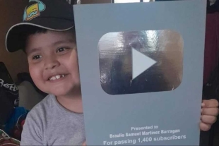 Padre hace placa de YouTube para su hijo que logró mil 400 suscriptores; las redes enloquecen