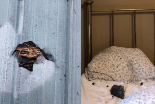 Un meteorito cae en la almohada de una mujer mientras dormía