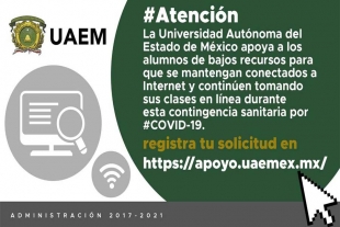 UAEM apoyará a estudiantes con beca para pagar internet