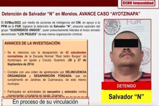 Detienen a operador de Guerreros Unidos ligado al Caso Ayotzinapa