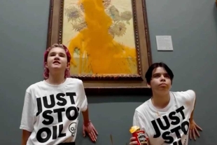 Ecologistas lanzan sopa sobre “Los Girasoles”, pintura de Van Gogh, en Londres