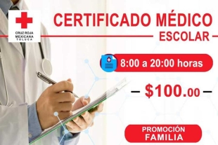 Comienza expedición de certificados médicos por parte de Cruz Roja Toluca