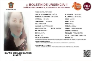 Se busca a Dafne Giselle Garcés Juárez