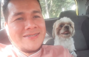 Intenta no llorar; taxista adopta a perrito que abandonaron en su propia unidad