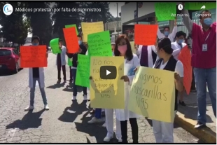 Médicos protestan por falta de suministros