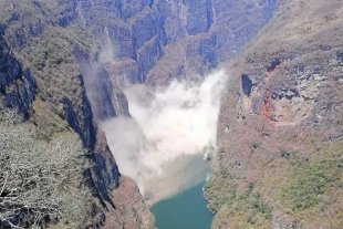 Captan derrumbe en el Cañón del Sumidero