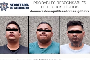 Policías de la Secretaría de Seguridad detienen a tres sujetos como probables responsables del delito de secuestro exprés