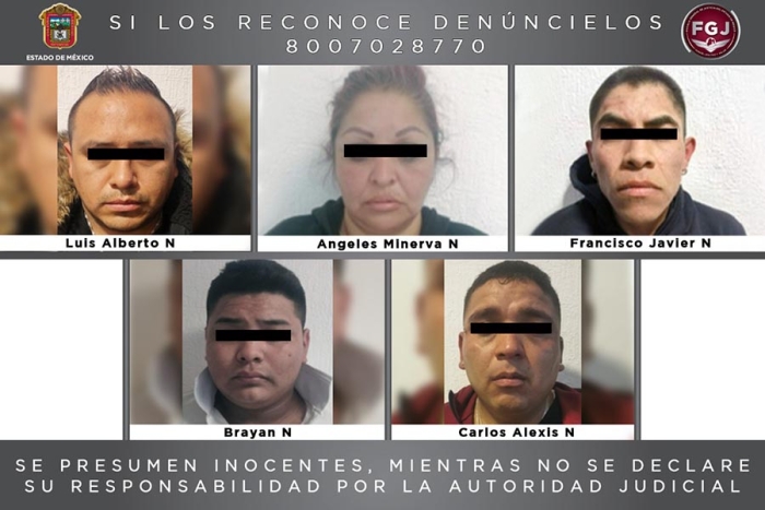 Aseguran a cinco integrantes de célula delictiva, relacionados  en 10 homicidios