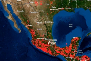 Así se ven los incendios forestales en México desde el espacio