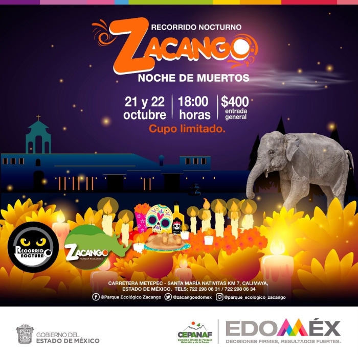 Parque Ecológico Zacango anuncia recorridos nocturnos para celebrar el día de muertos