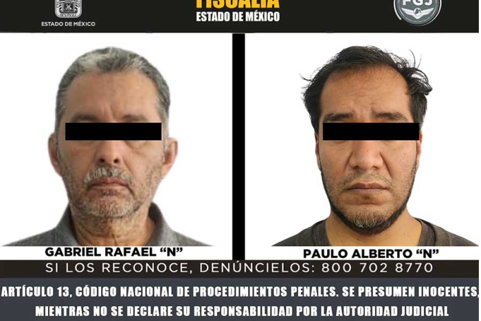 Se trata de Gabriel Rafael 'N', de 57 años de edad, y Paulo Alberto 'N', de 36 años