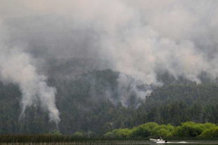 Decenas de pobladores se unieron para trabajar sin cesar a fin de contener el incendio