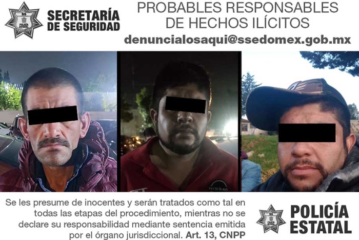 SS detiene a tres posibles responsables de evasión de justicia