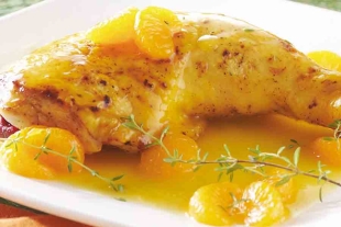 Pechuga de pollo en salsa de mandarina, disfruta de una rica comida con esta receta