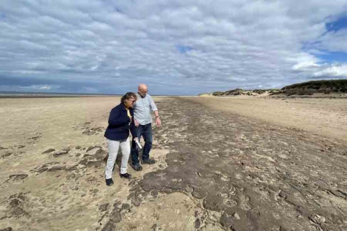 Paleontólogos encuentran un sendero repleto de huellas prehistóricas en Inglaterra