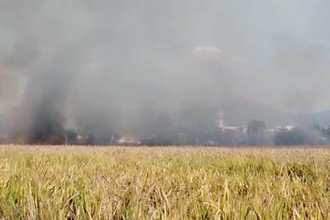 Militares apoyan en combate de un incendio en Lerma