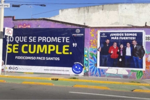 Acusan que propaganda de diputado tapa mural el Día Internacional de la Mujer