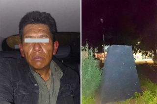 Roban busto y terminan detenidos en la Glorieta de Lerdo, Toluca