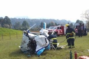 Un muerto y tres heridos por caída de helicóptero en Valle de Bravo