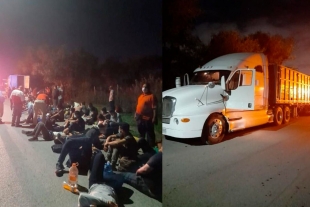 Rescatan a 141 migrantes centroamericanos en tráiler, en Nuevo León