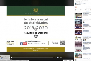 Director de Derecho de UAEM rindió informe de manera virtual
