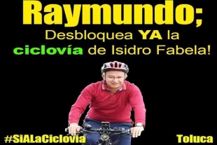 Colectivos piden al alcalde de Toluca desbloquear la ciclovía en Isidro Fabela